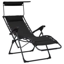 Chaise Pliable De Terrasse Textilène Noir -Esprit Plein Air chaise pliable de terrasse textilene noir 3666722460873 763237