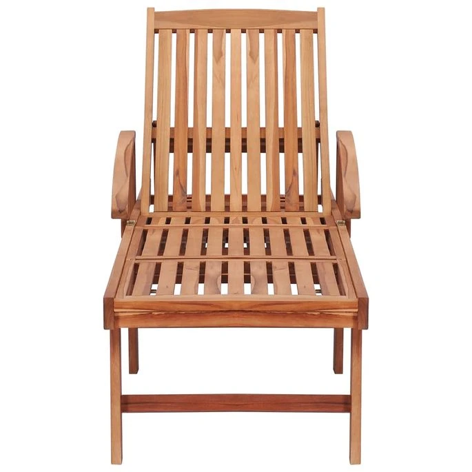 Chaises Longues 2 Pcs Avec Coussin Crème Bois De Teck Solide 5 Chaises Longues 2 Pcs Avec Coussin Crème Bois De Teck Solide – Image 5