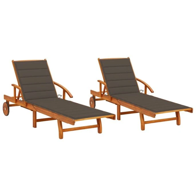 Chaises Longues 2 Pcs Avec Coussins Bois D'acacia Solide 7 1 Chaises Longues 2 Pcs Avec Coussins Bois D'acacia Solide 7