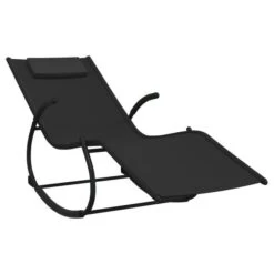 Chaises Longues à Bascule 2 Pcs Noir Acier Et Textilène -Esprit Plein Air chaises longues a bascule 2 pcs noir acier et textilene 3666722135948 1322364