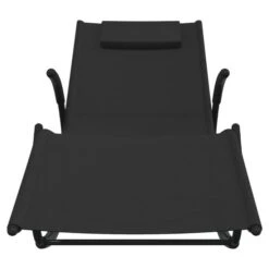 Chaises Longues à Bascule 2 Pcs Noir Acier Et Textilène -Esprit Plein Air chaises longues a bascule 2 pcs noir acier et textilene 3666722135948 1322365