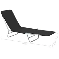 Chaises Longues Pliables 2 Pcs Acier Et Tissu Noir -Esprit Plein Air chaises longues pliables 2 pcs acier et tissu noir 3666722327213 978232