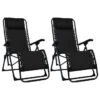 Chaises Pliables De Terrasse 2 Pcs Noir Textilène