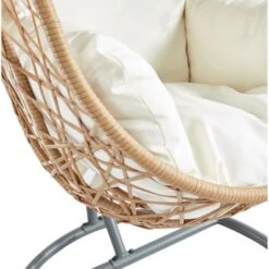 COSTA Fauteuil Oeuf Suspendu En Résine Tressée - Coussin En Polyester -Esprit Plein Air costa fauteuil oeuf suspendu en resine tressee coussin en polyester 3612408098342 438564