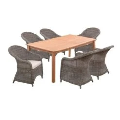 Fauteuil De Jardin En Acier Et Résine Tressée - Assise Avec Coussin - 71 X 60 X H.88 Cm - Couleur Rotin Et Coussins Ecru -Esprit Plein Air fauteuil de jardin en acier et resine tressee assise avec coussin 71 x 60 x h 88 cm couleur rotin et coussins ecru 3612408314428 728776