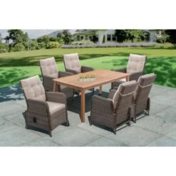 Fauteuil De Jardin Inclinable En Acier Et Résine Tressée - Assise Et Dossier Avec Coussins - 72,5 X 60,5 X H.95,5 Cm - Couleur Roti -Esprit Plein Air fauteuil de jardin inclinable en acier et resine tressee assise et dossier avec coussins 72 5 x 60 5 x h 95 5 cm couleur roti 3612408314442 728784