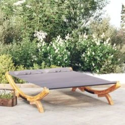 Hamac 165x188,5x46 Cm Bois Courbé Massif Anthracite