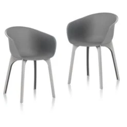 IDEA Lot De 2 Chaises De Jardin Diva Gris