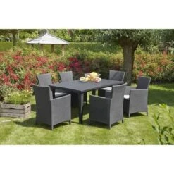 IOWA Fauteuil De Jardin Aspect Rotin Tressé Gris -Esprit Plein Air iowa fauteuil de jardin aspect rotin tresse gris 8711245129532 566364