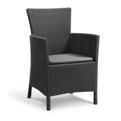 IOWA Fauteuil De Jardin Aspect Rotin Tressé Gris -Esprit Plein Air iowa fauteuil de jardin aspect rotin tresse gris 8711245129532 566365