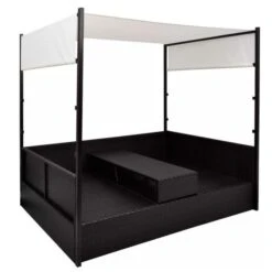 Lit De Jardin à Baldaquin Résine Tressée Noire Uvo -Esprit Plein Air lit de jardin a baldaquin resine tressee noire uvo 3666722560290 384079