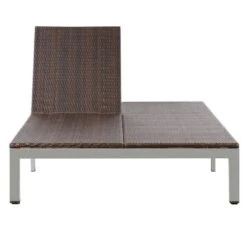 Lit De Jardin à Roues Résine Marron Et Pieds Métal Gris Nubi -Esprit Plein Air lit de jardin a roues resine marron et pieds metal gris nubi 3666722557177 387064