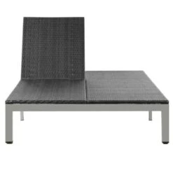 Lit De Jardin à Roues Résine Noire Et Pieds Métal Gris Nubi -Esprit Plein Air lit de jardin a roues resine noire et pieds metal gris nubi 3666722614610 387060