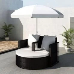 Lit De Jardin Avec Parasol Résine Tressée Noire Uvo 7 Lit De Jardin Avec Parasol Résine Tressée Noire Uvo -Esprit Plein Air lit de jardin avec parasol resine tressee noire uvo 3666722560030 384463