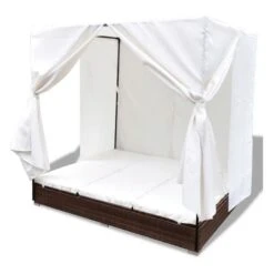 Lit De Jardin Avec Rideaux Résine Marron Et Tissu Blanc Uvo 11 Lit De Jardin Avec Rideaux Résine Marron Et Tissu Blanc Uvo -Esprit Plein Air lit de jardin avec rideaux resine marron et tissu blanc uvo 3666722560597 383910