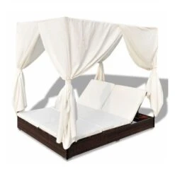 Lit De Jardin Avec Rideaux Résine Marron Et Tissu Blanc Uvo 12 Lit De Jardin Avec Rideaux Résine Marron Et Tissu Blanc Uvo -Esprit Plein Air lit de jardin avec rideaux resine marron et tissu blanc uvo 3666722560597 383911