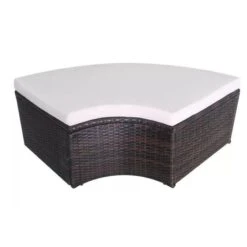 Lit De Jardin Avec Toit Et Table Résine Tressée Marron Velass -Esprit Plein Air lit de jardin avec toit et table resine tressee marron velass 8718475501831 384442