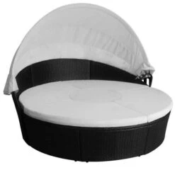 Lit De Jardin Avec Toit Et Table Résine Tressée Noire Velass -Esprit Plein Air lit de jardin avec toit et table resine tressee noire velass 8718475501848 384449