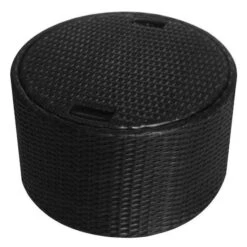 Lit De Jardin Avec Toit Et Table Résine Tressée Noire Velass -Esprit Plein Air lit de jardin avec toit et table resine tressee noire velass 8718475501848 384452