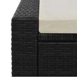 Lit De Jardin Double Tissu Beige Et Résine Tressée Noire Luvi -Esprit Plein Air lit de jardin double tissu beige et resine tressee noire 3666722554558 389457