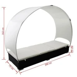 Lit De Jardin En Résine Tressée Noir Avec Parasol -Esprit Plein Air lit de jardin en resine tressee noir avec parasol 8718475817284 1355471