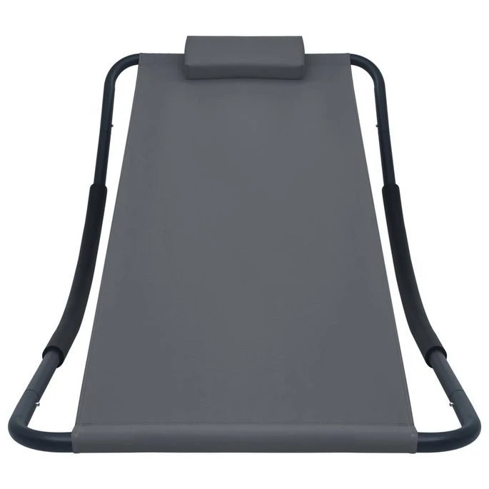 Lit De Jardin Gris 200x90 Cm Acier 2 Lit De Jardin Gris 200x90 Cm Acier – Image 2