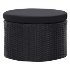 Lit De Jardin Modulable à Auvent Résine Et Tissu Noir Velass -Esprit Plein Air lit de jardin modulable a auvent resine et tissu noir 8719883868196 400439