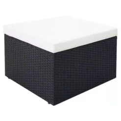 Lit De Jardin Modulable à Auvent Résine Tressée Noire Velass -Esprit Plein Air lit de jardin modulable a auvent resine tressee noire velass 8718475501893 388857