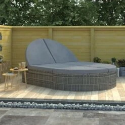 Lit De Jardin Polyester Et Résine Tressée Gris Methy -Esprit Plein Air lit de jardin polyester et resine tressee gris methy 3666722557535 386725