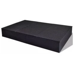 Lit De Jardin Résine Tressée Noire Et Polyester Blanc Imia 2 -Esprit Plein Air lit de jardin resine tressee noire et polyester blanc imia 3666722559515 384945