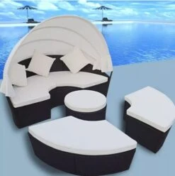 Lit De Jardin Rond Avec Auvent Résine Tressée Noire Miaden 7 Lit De Jardin Rond Avec Auvent Résine Tressée Noire Miaden -Esprit Plein Air lit de jardin rond avec auvent resine tressee noire miaden 3666722922708 384474