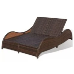 Lit De Jardin Tissu Blanc Et Résine Tressée Marron Methy -Esprit Plein Air lit de jardin tissu blanc et resine tressee marron methy 3666722557658 386651