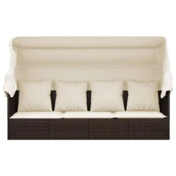 Lit De Salon D'extérieur Toit Et Coussins Marron Résine Tressée -Esprit Plein Air lit de salon d exterieur toit et coussins marron resine tressee 3666722932202 1503714