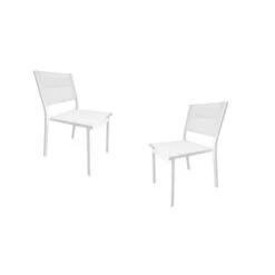 Lot De 2 Chaises De Jardin - Aluminium - 54 X 48 X 84 Cm
