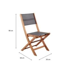Lot De 2 Chaises De Jardin En Bois D'acacia FSC Et Assise Textilene - 50 X 57 X 90 Cm - Gris -Esprit Plein Air lot de 2 chaises de jardin en bois d acacia fsc et assise textilene 50 x 57 x 90 cm gris 3612407958265 1246382