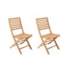 Lot De 2 Chaises De Jardin Pliantes En Eucalyptus FSC - 57 X 46,5 X 90 Cm