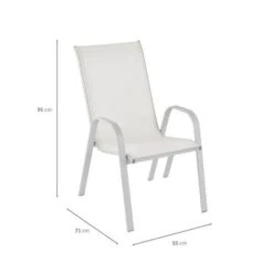 Lot De 2 Fauteuils En Acier - 54,5 X76 X 96cm - Gris -Esprit Plein Air lot de 2 fauteuils en acier 54 5 x76 x 96cm gris 3612408256605 438583