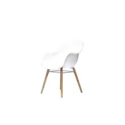 Lot De 2 Fauteuils - Polypropylene Et Bois Acacia - Blanc -Esprit Plein Air lot de 2 fauteuils polypropylene et bois acacia blanc 3533413000659 429841