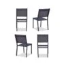 Lot De 4 Chaises De Jardin En Aluminium Assise Textilene - 48 X 56 X 87 Cm - Gris