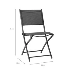 Lot De 4 Chaises De Jardin Pliantes En Aluminium Assise Textilene - 46 X 56 X 85 Cm - Gris -Esprit Plein Air lot de 4 chaises de jardin pliantes en aluminium assise textilene 46 x 56 x 85 cm gris 3612408313940 1243339