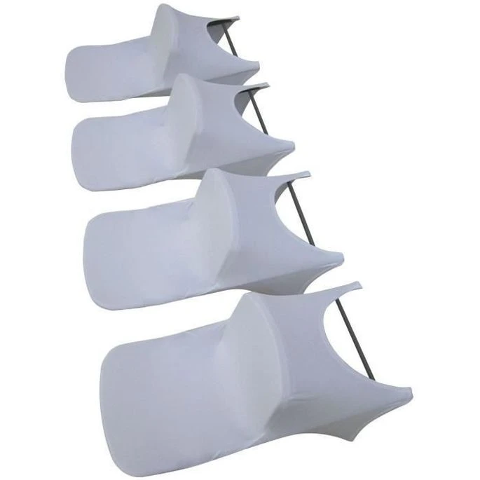 Lot De 4 Couvertures De Chaise Pliante - Tissu : 10% Spandex, 90% Polyester, 190gsm - Blanc 1 Lot De 4 Couvertures De Chaise Pliante - Tissu : 10% Spandex, 90% Polyester, 190gsm - Blanc