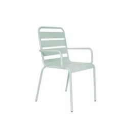 Lot De 4 Fauteuils De Jardin - Acier - Vert Céladon -Esprit Plein Air lot de 4 fauteuils de jardin acier vert celadon 3619999333036 1299540