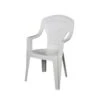 Lot De 4 Fauteuils De Jardin Monobloc Empilable Capri - 56 X 58 X 90 Cm - Blanc