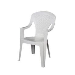 Lot De 4 Fauteuils De Jardin Monobloc Empilable Capri - 56 X 58 X 90 Cm - Blanc