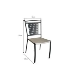 Lot De 6 Chaises A Manger De Jardin - Style Zellige - Acier Thermolaqué + Textilene - 50 X 59 X 91 Cm -Esprit Plein Air lot de 6 chaises a manger de jardin style zellige acier thermolaque textilene 50 x 59 x 91 cm 3619999329824 1300405