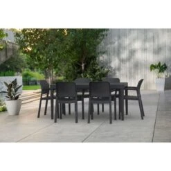 Lots De 6 Fauteuils Monoblocs Coloris Graphite - Empilables En Résine De Synthese - Imitation Rotin Tressé - ALLIBERT BY KETER - BEL -Esprit Plein Air lots de 6 fauteuils monoblocs coloris graphite empilables en resine de synthese imitation rotin tresse allibert by keter bel 8711245151786 728757