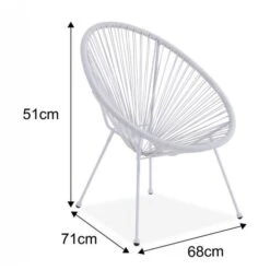 MANA Fauteuil Design En Forme D'oeuf - Cordage En Plastique Blanc -Esprit Plein Air mana fauteuil design en forme d oeuf cordage en plastique blanc 3612408086721 429851