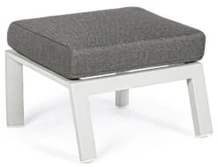 Pouf De Jardin Carré Aluminium Blanc Et Gris Keman L 60 Cm