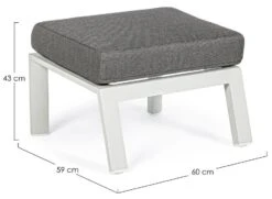 Pouf De Jardin Carré Aluminium Blanc Et Gris Keman L 60 Cm -Esprit Plein Air pouf de jardin carre aluminium blanc et gris keman l 60 cm 3666722592307 1391468