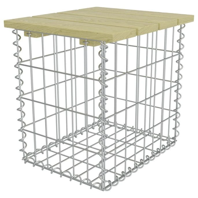 Repose-pied De Jardin 40x40x45 Cm Acier Galvanisé Pinède 2 Repose-pied De Jardin 40x40x45 Cm Acier Galvanisé Pinède – Image 2